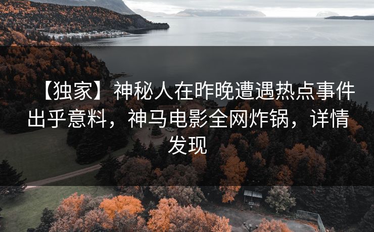 【独家】神秘人在昨晚遭遇热点事件出乎意料，神马电影全网炸锅，详情发现
