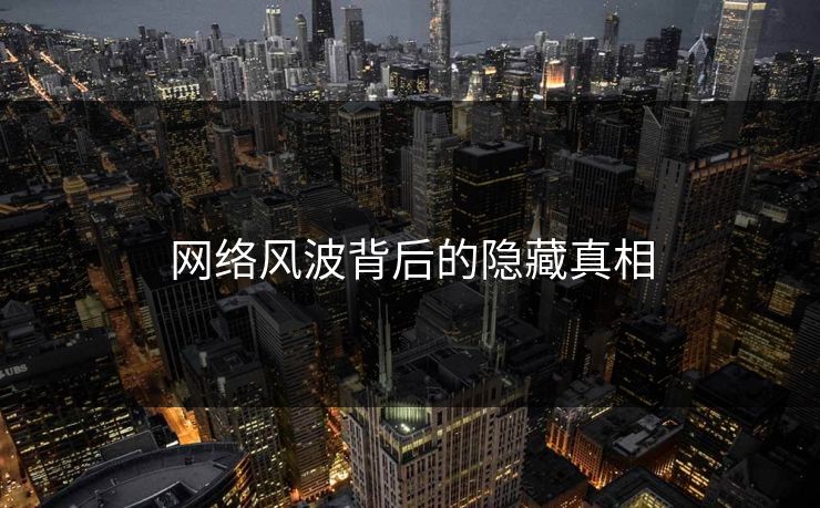 网络风波背后的隐藏真相